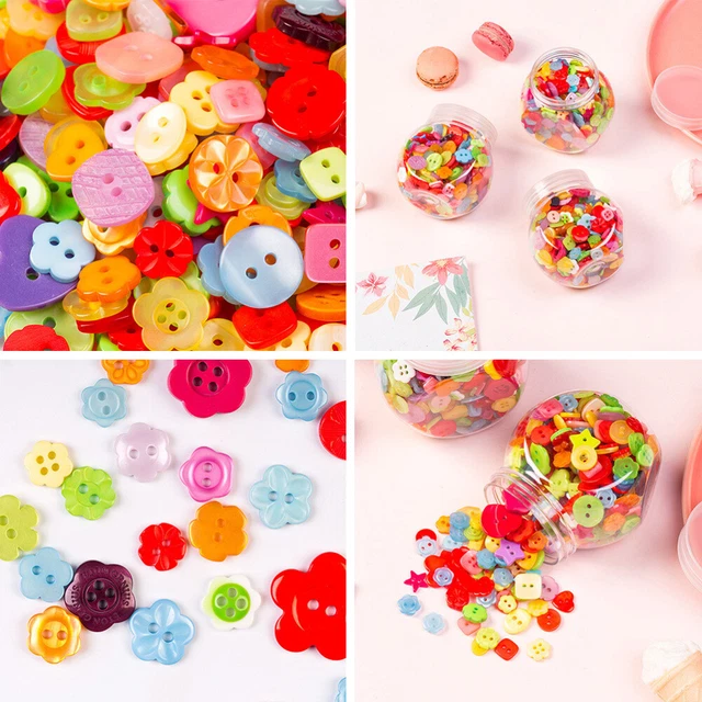 Botones cuadrados redondos de plástico mini accesorios pequeños para niños