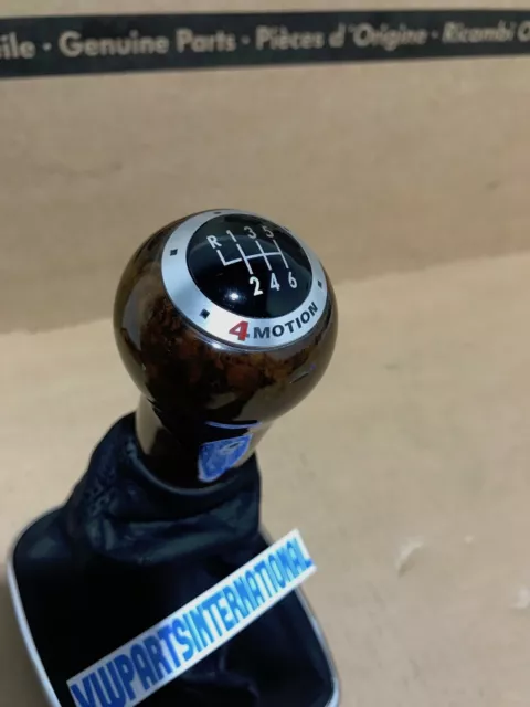 VW Golf MK4 Bora 4 Motion 6 vitesses bois et cuir noir bouton d'engrenage Gearknob OEM 2