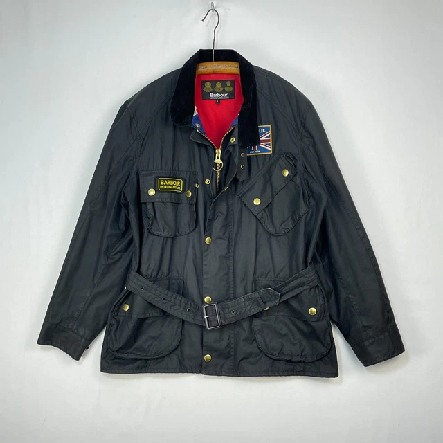 BARBOUR INTERNATIONAL WAX Jacket C38 Nato Edition Black Exc 