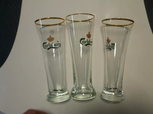 3 Stück Carlsberg Biergläser  0,3l Bar Gastro Kneipe  Bier Glas