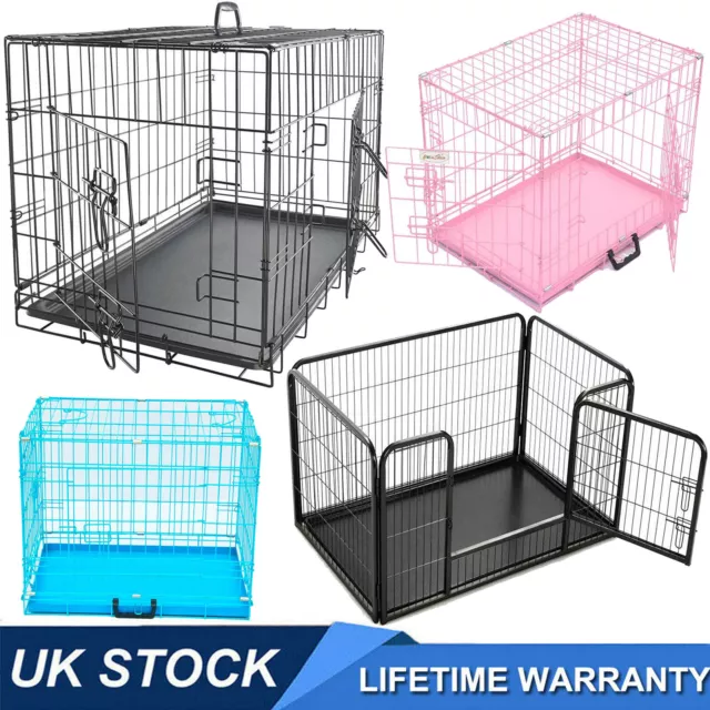 Dog Cage Pet Puppy Crate Carrier Home Folding Door Training Kennel Playpen Cages