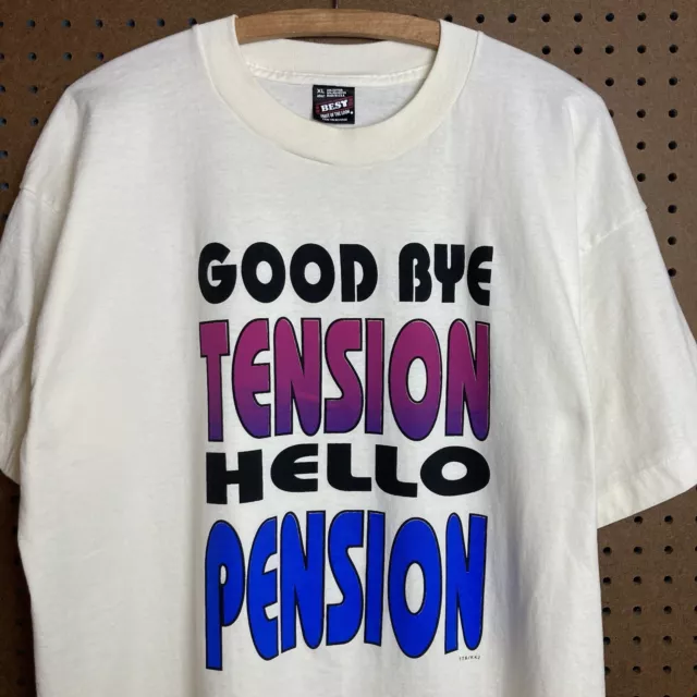 Camiseta vintage años 90 divertida broma parodia retiro puntada única XL para hombre