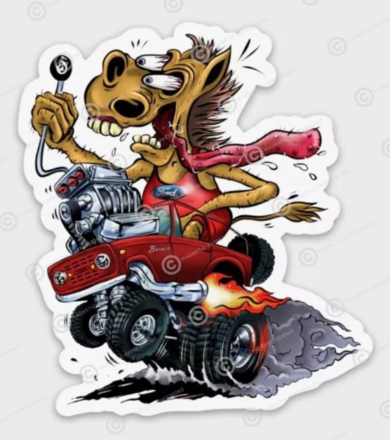 Rat Fink Hot Rod Custom MAGNET Bronco driving a Ford Bronco Early Classic