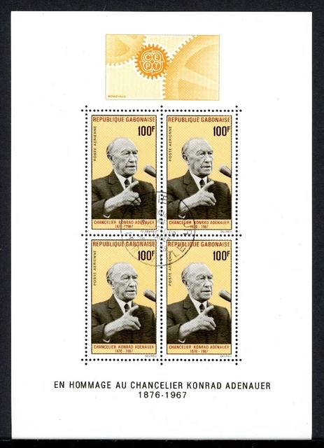 Gabun Block 9 gestempelt Adenauer #IU662