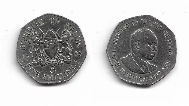 M21 . Kenya .  5 Shilling . 1985.