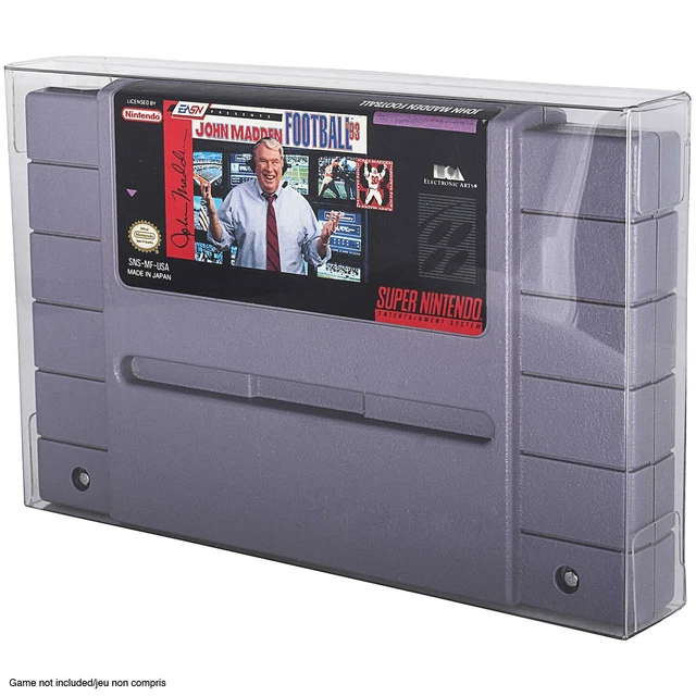 25 SNES CART Clear Case Protectors Video Game Super Nintendo Cartridge
