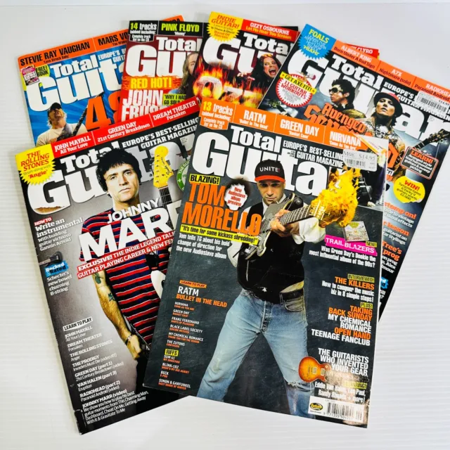 Total Guitar Magazine x 6 Lot Bundle Music Ozzy Tom Morello Johnny Marr