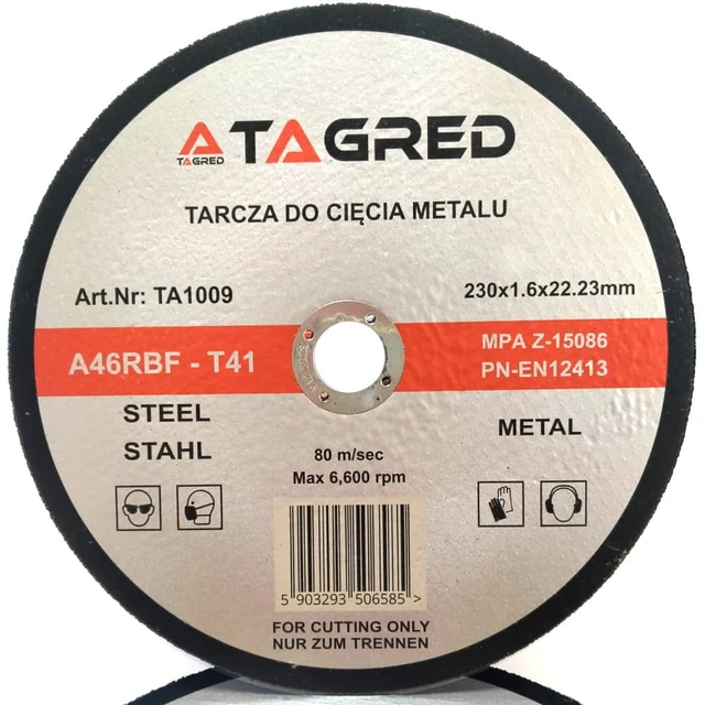 TAGRED Lame pour couper le métal, l'acier slim RBF 230x1.6 mm