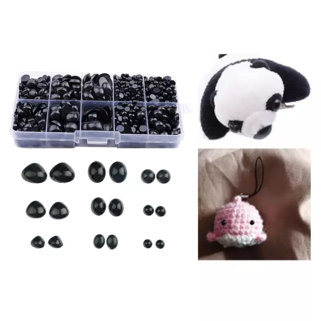 1000Pcs Plastic Safety Eyes and Noses DIY Crafts Sewing Supplies Plush Toy