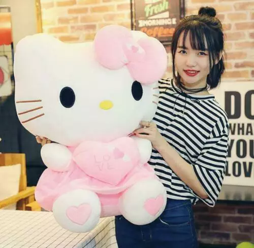 Pink Love Giant Huge Stuffed Plush Animal Toys Doll Gift Hello Kitty 70cm