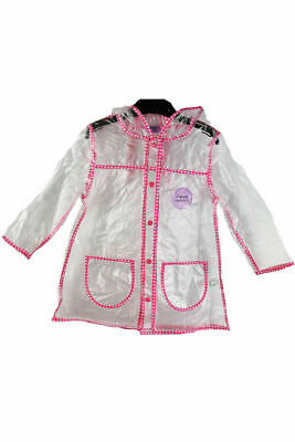 Girls Raincoat Rain Mac Clear Transparent Coat Summer Jacket F&F Kids Baby
