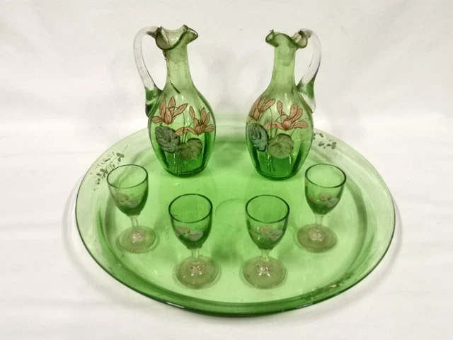 Service à Limonade Vintage : Pichet Et Verres émaillés Irisés, Céramique, Années 60