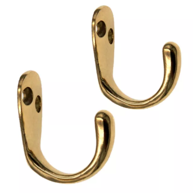 2 Pack Warwick Polished Brass Single Coat, Robe, Towel, Utility Hook BH2001PB