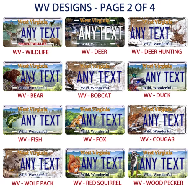 West Virginia Wildlife Any Text Customized License Plate for Auto Car Bike ATV