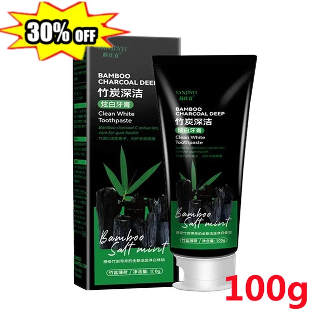 100 g pasta de dientes profunda de bambú carbón, pasta de dientes blanca limpia Yanjiayi2023