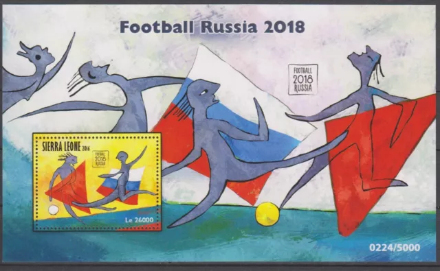 Briefmarken Fussball - Soccer - WM 2018 - SIERRA LEONE - Block postfrisch