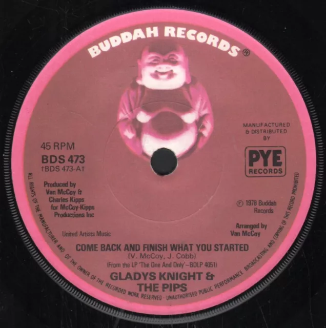 Gladys Knight and the Pips Come Back and Finish What You Started 7" vinyl UK