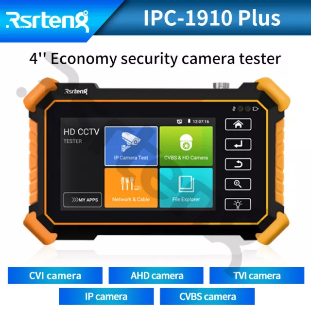 Rsrteng IPC-1910 Plus 4" Monitor WIFI POE CVI TVI AHD CVBS CCTV IP Camera Tester