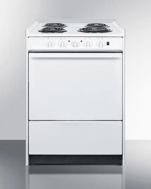 Summit WEM610R 24"W Electric Coil Top Range - White