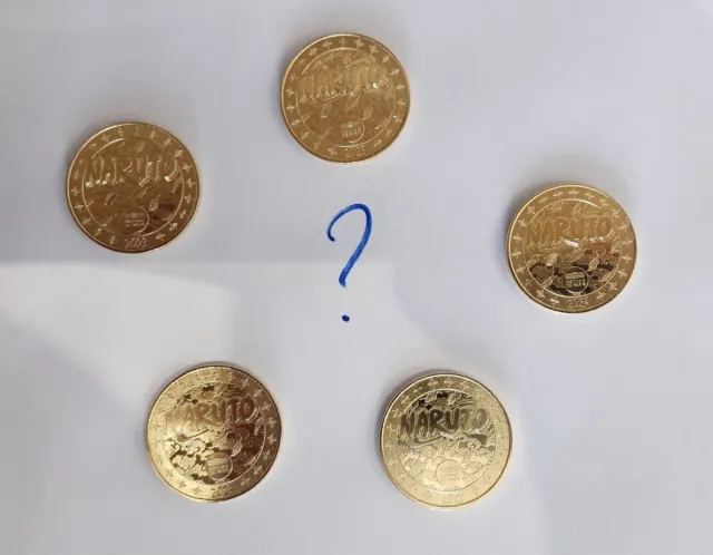 Lot 5 Mini Médaille Naruto Monnaie de Paris 2023 - Aleatoires Differentes
