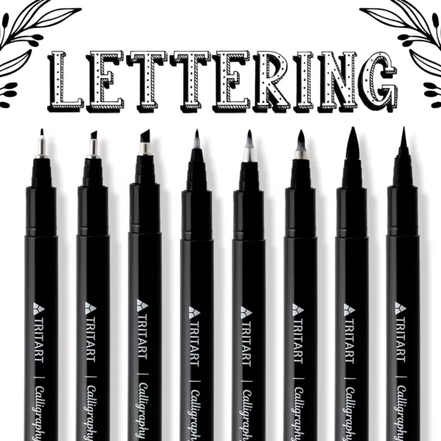 Kalligraphie Stifte Set – 8 Pinselstifte, Brush Pens mit Stiftspitzen