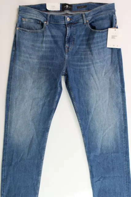 7 For All Mankind Mens Slimmy Squiggle Jeans in Intuitive Blue Wash Size 38