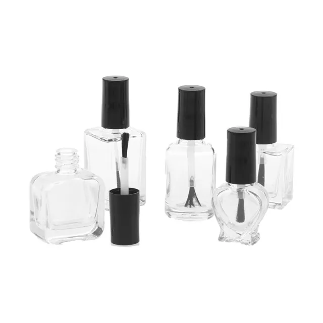 Empty Clear Glass Nail Gel Polish Liquid Art Bottle Refillable Container