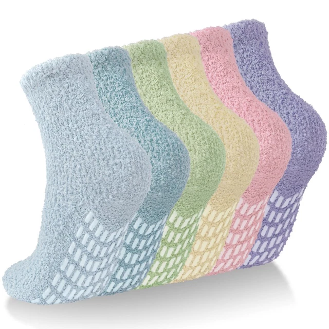"Winter Women's Fuzzy Socks - Soft, Warm, and Cozy Slipper Socks - Set of 6 Pair