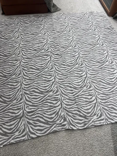 Brown White ZEBRA Animal Print Fabric Shower Curtain 72"x72"
