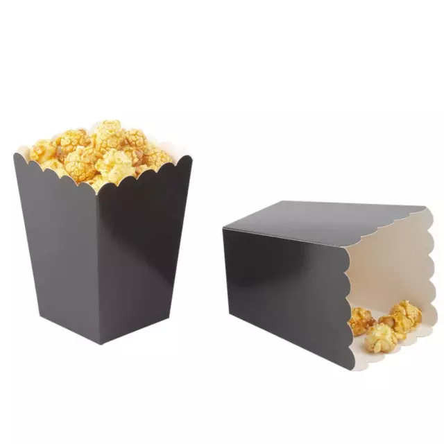 We Moment Black Popcorn Boxes Cardboard Container For Party Supplies,Pack of 36