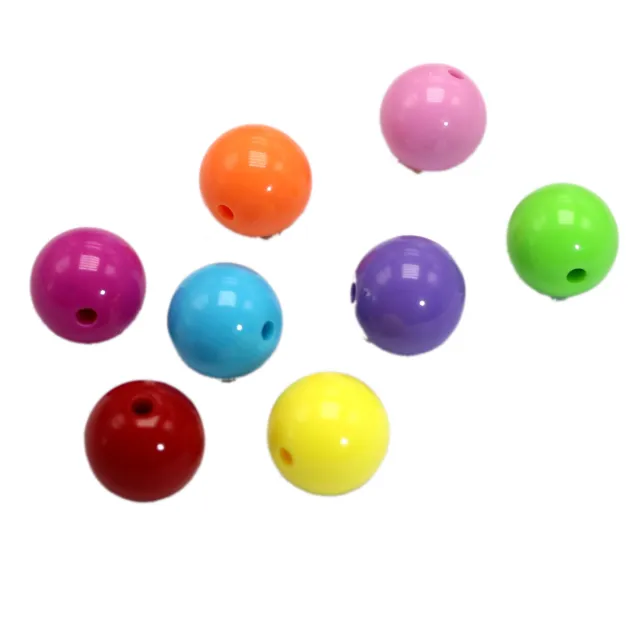 Craft DIY Mixed Bubblegum Color Acrylic Round Beads 3mm-20mm Smooth Ball