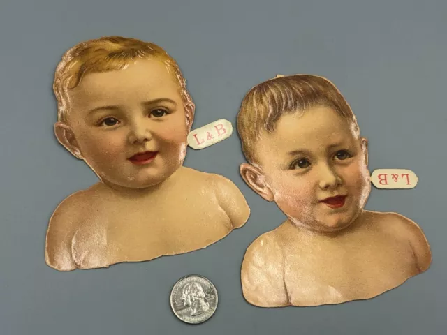 c 1900 Victorian BABY Littauer & Boysen L&B German Die Cut LARGE Scrap Antique