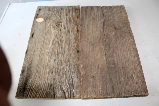 2 Pcs Reclaimed Weathered Oak Old Barn Board Wood Lumber Rustic Board Crafts Art
