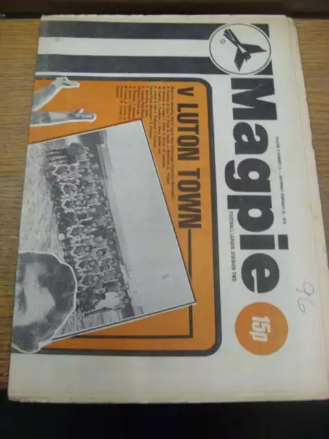 25/02/1978 Notts County v Luton Town [Newspaper Style] (folded, number on front,