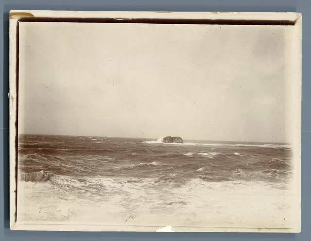 France, Vintage Sea Landscape Citrate Print. 9x12 Circa Citrate Print