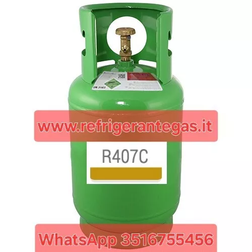 BOMBOLA GAS REFRIGERANTE RICARICABILE GAS R407c 10KG SENZA RESO