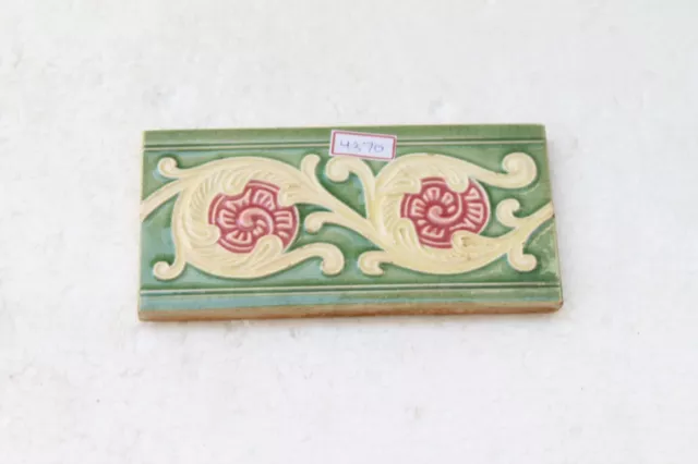 Japan antique art nouveau vintage majolica border tile c1900 Decorative NH4370 8