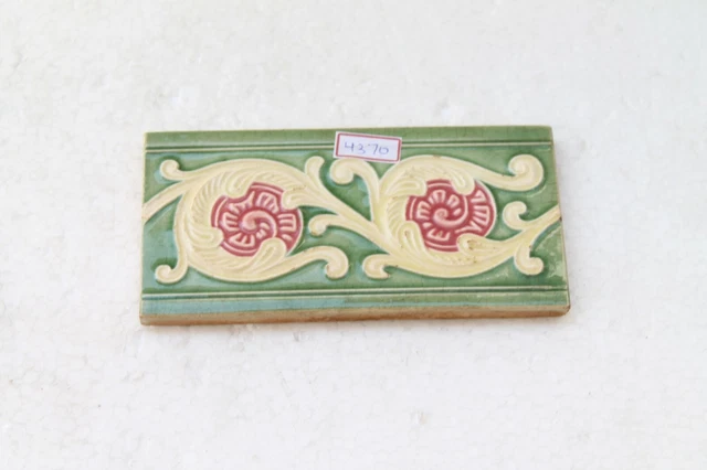 Japan antique art nouveau vintage majolica border tile c1900 Decorative NH4370 8