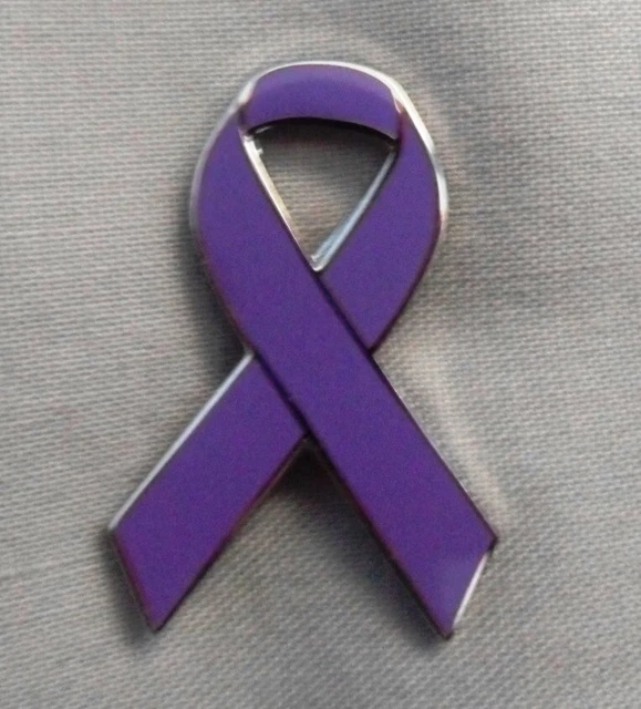 **NEW** MACULAR DEGENERATION Purple Awareness ribbon enamel pin badge