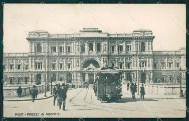 Rome City Palace of Justice Tram postcard QT2068
