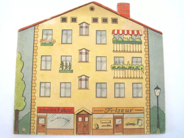 "Unser Haus" Umriß-Bilderbuch in Form eines Hauses von Ludwig Tischler - 1948