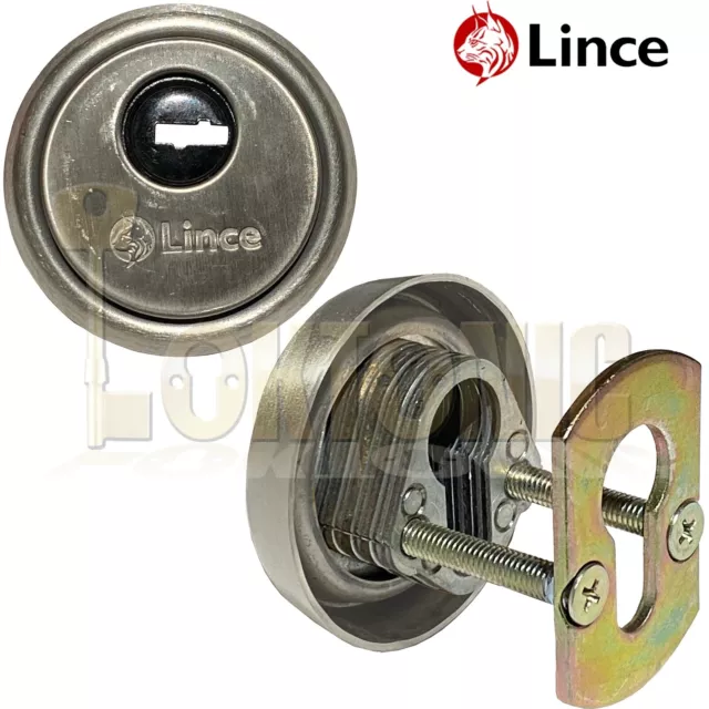 Lince Satin High Security Euro Cylinder Escutcheon Keyhole Cover Plate Van Doors