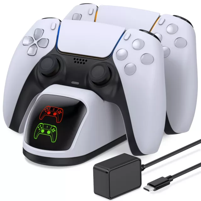 OIVO Chargeur Manette PS5, 2H Rapide Chargeur avec 2 Types de Câble,  Station de Chargement Compatible avec Manettes DualSense Playstation 5, USB  : : Jeux vidéo