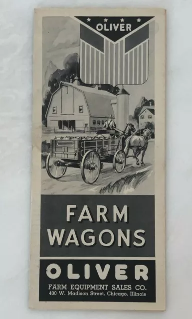 1935 OLIVER FARM WAGONS Horse Drawn ADVERTISING Brochure Vintage