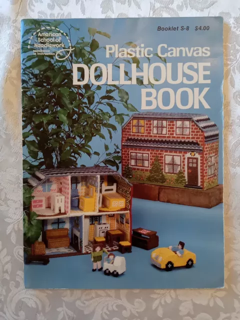 Muebles de lona de plástico de lona de plástico libro de casa de muñecas American School of Needlework