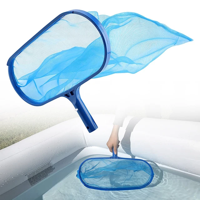 HEAVY DUTY SWIMMING Pool Skimmer Leaf Rake Net Scooper, Fine Mesh, Deep