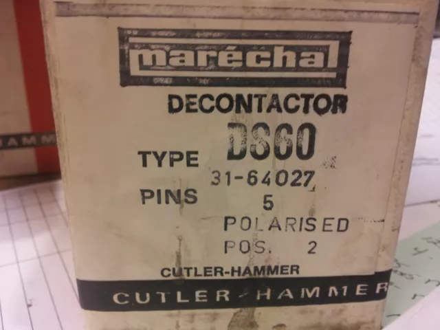 Cutler Hammer Marecha Decontactor Ds60 31-64027 New In Box 60A 440V 5 Pin #A25