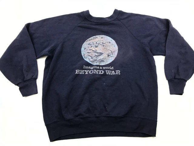 Vintage Immagine Maglione Taglia Grande L Pullover Manica Lunga World Beyond