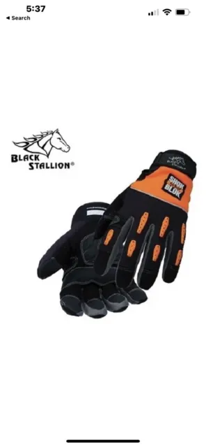 2 Pair Black Stallion X-Large 98SB Tool Handz Impact Resistant Mechanic Gloves
