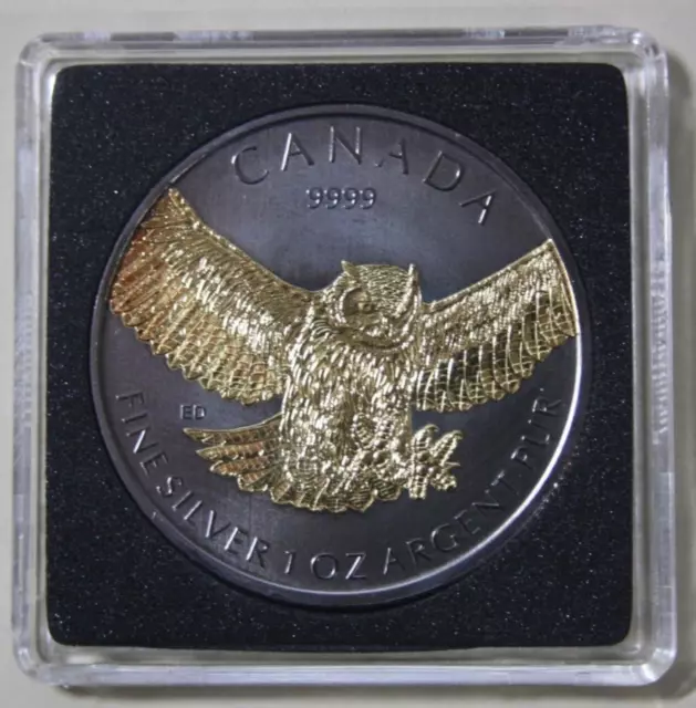 Canada $5 2015 Silver 1 Oz F#6413 "Birds of Prey" Great Horned Owl Enigma